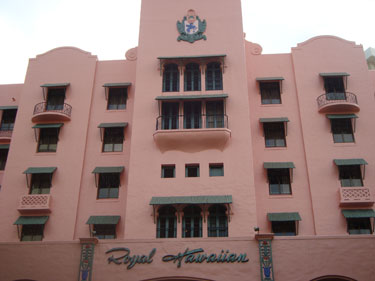 Front Entrance of the Royal Hawaiian - Waikiki Beach - Oahu, HI